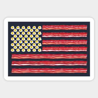 Bacon and Eggs American Flag 4th of July Sticker